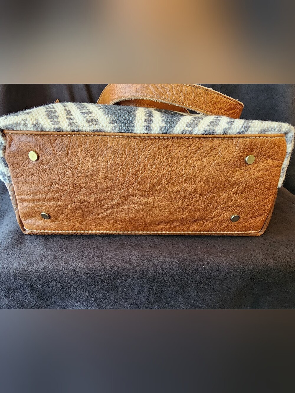 Myra Bag "Mind Blowing" Woven Canvas & Leather Concealed Carry Tote Bag - Picture 4 of 8